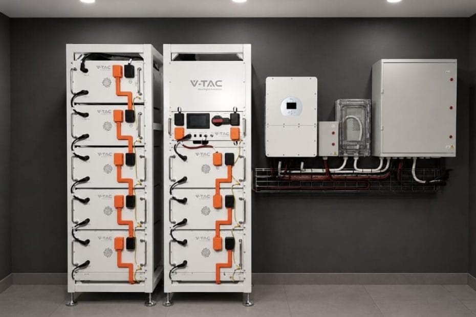 Sistem complet de stocare de 30 de kw V_TAC cu invertor Deye hibrid